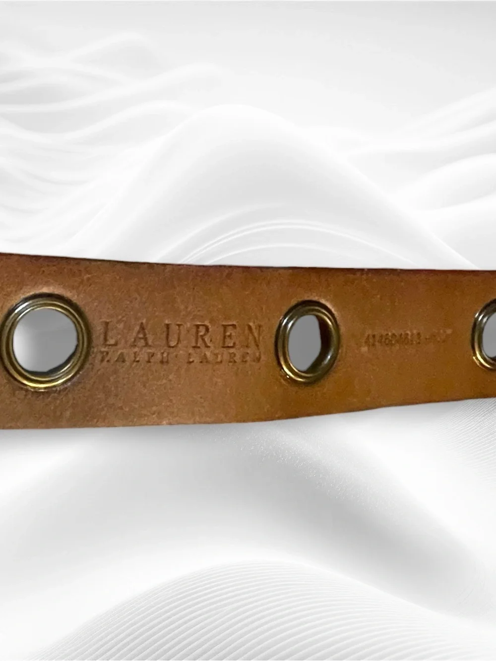 Lauren Ralph Lauren Brown Leather Grommet Belt with Brass Hardware Size Medium